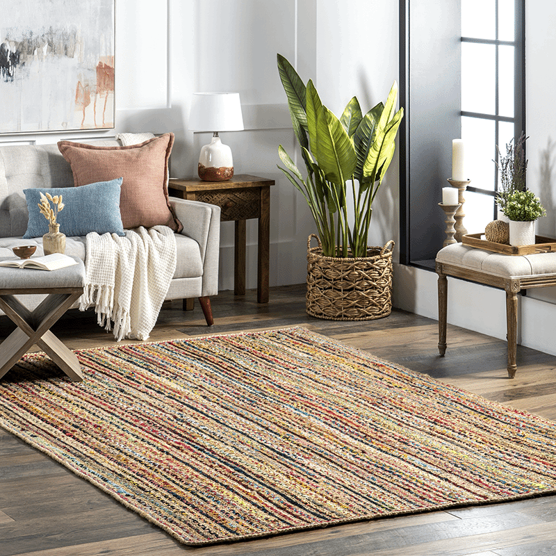 Aleen Bohemian Cotton/Jute Area Rug