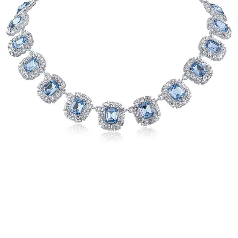 Halo Crystal Pave Statement Necklace