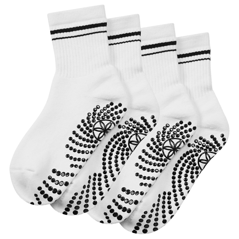 Grippy Crew Socks 2-Pack (White)
