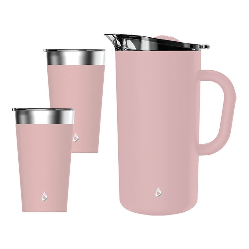 Stainles Steel Pitcher With 2 16 OZ Tumblers SET 