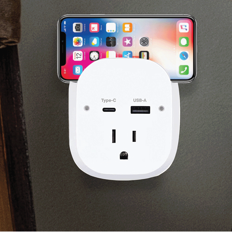 Multiport Surge Protector with Phone Holder
