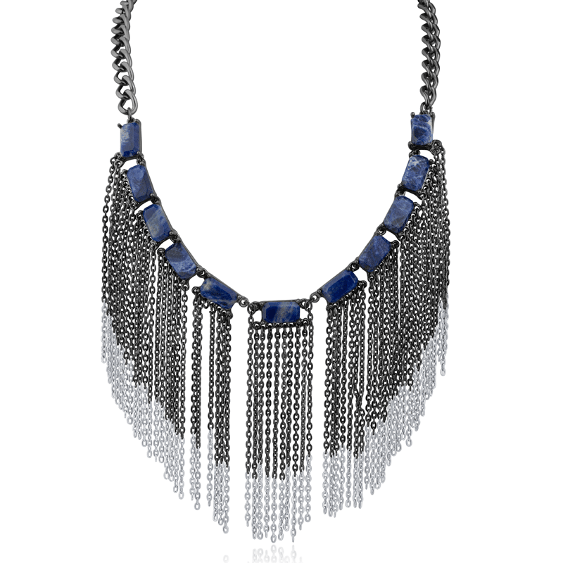 Geniune Sodalite Fringe Necklace