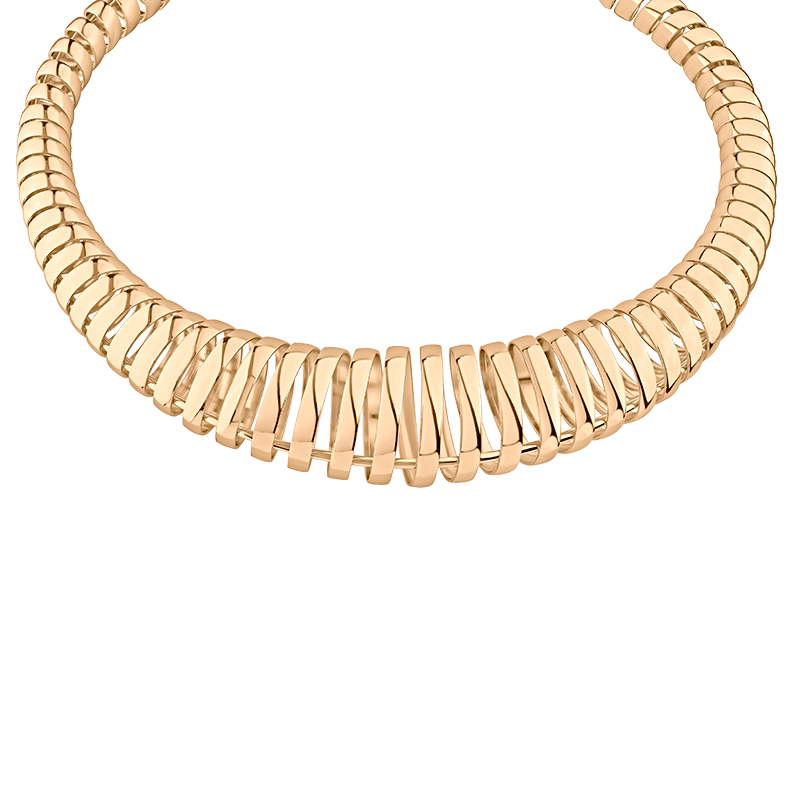 Open Graduated Coil Statement Necklace