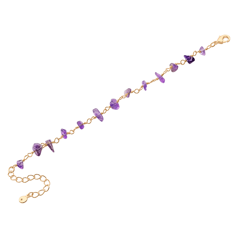 Semi-Precious Raw Cut Amethyst Bracelet