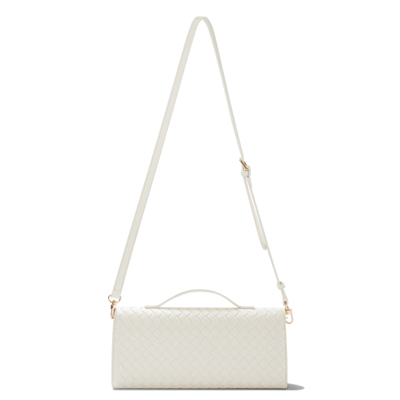 East West Clutch with Crossbody Strap (Cream)