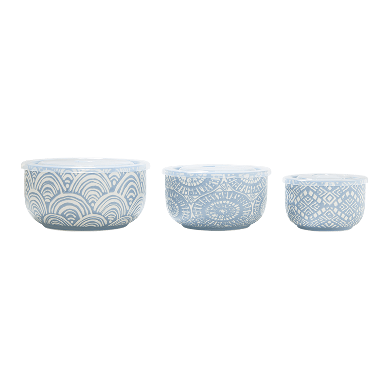 S/3 Food Storage Bowls - Blue