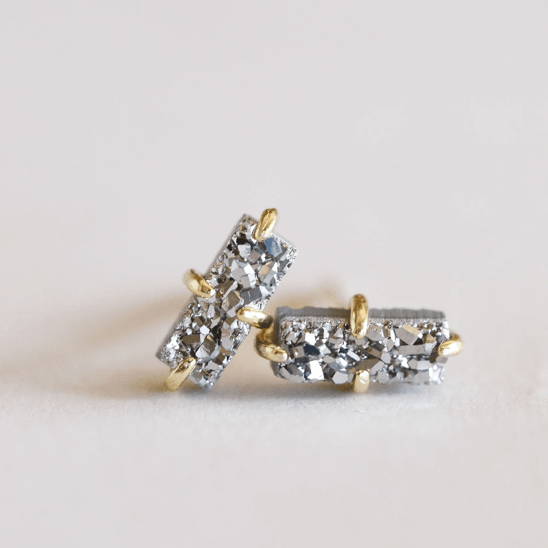 Druzy Bar - Silver