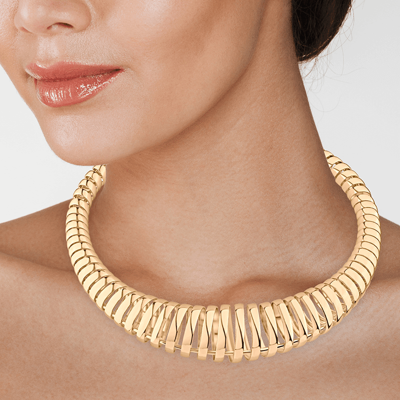 Open Graduated Coil Statement Necklace