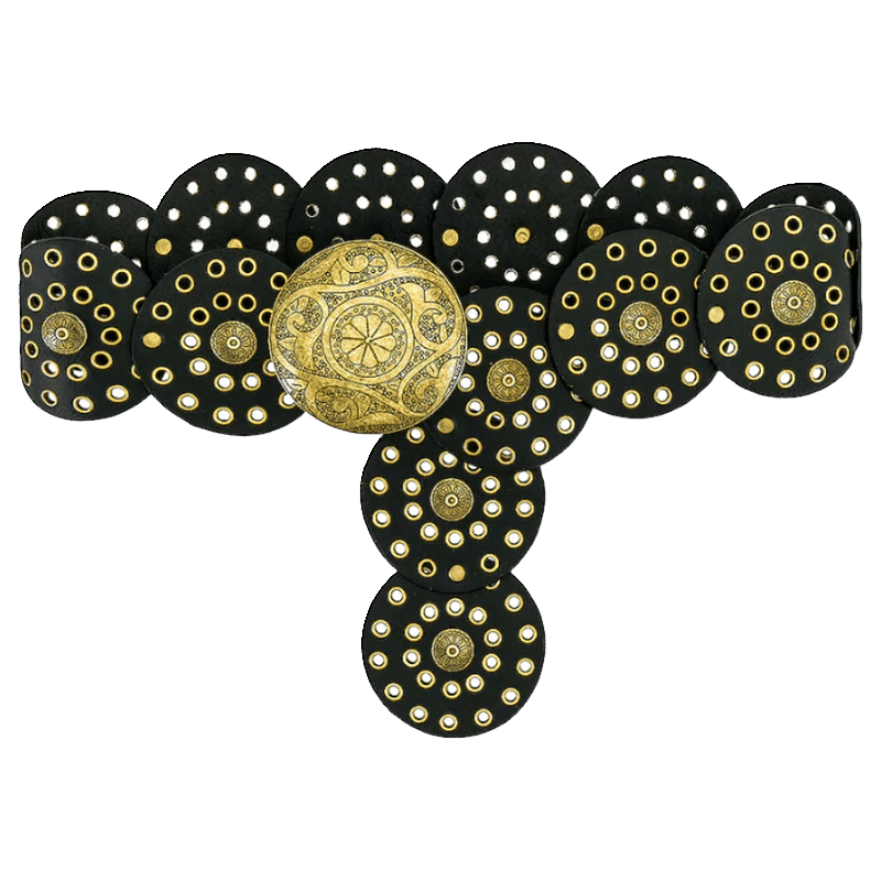 Faux Leather Studded Belt