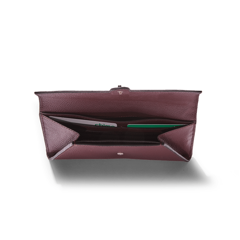 KIM WALLET PEBBLE BORDEAUX