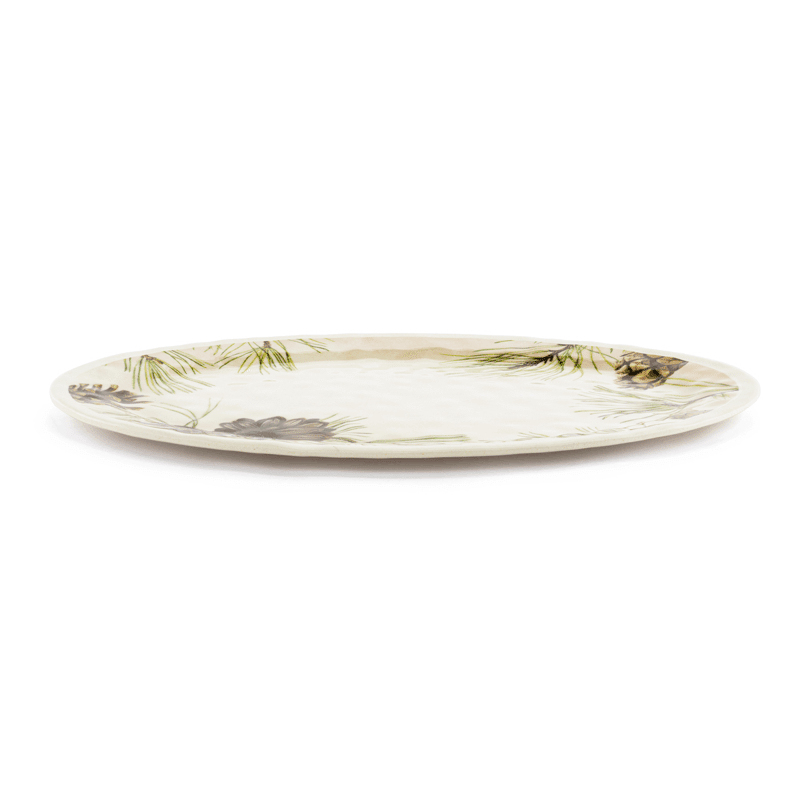 Green Pine Bamboo Large Melamine Oval Platter