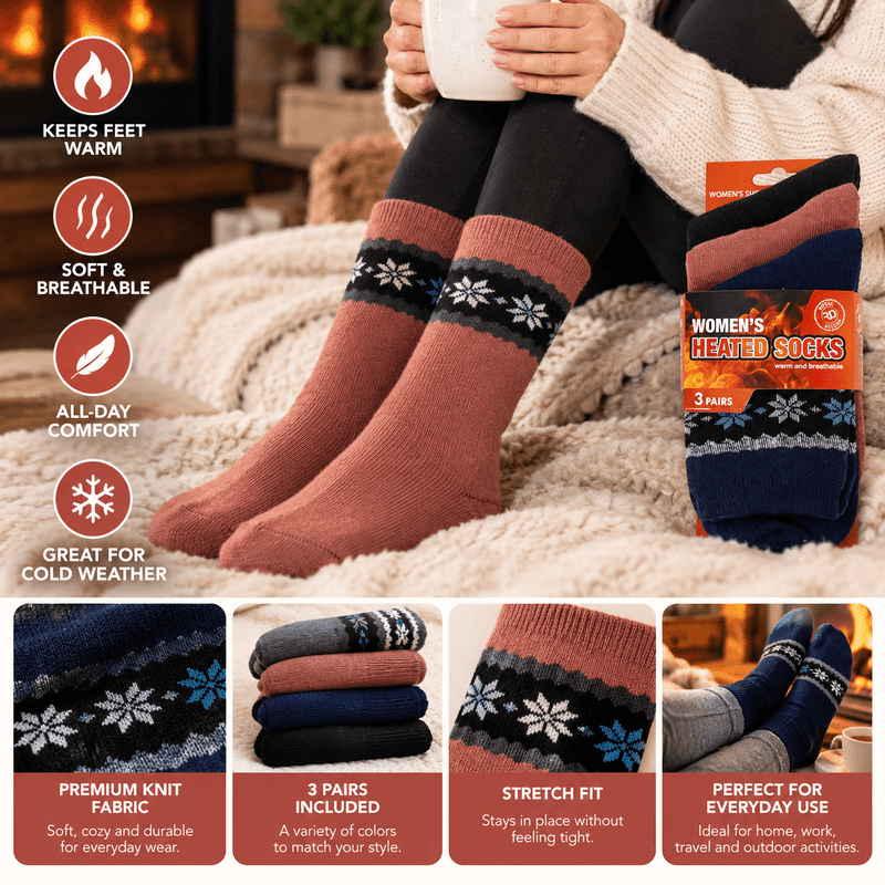 Women's Heated Socks (6 Pair)