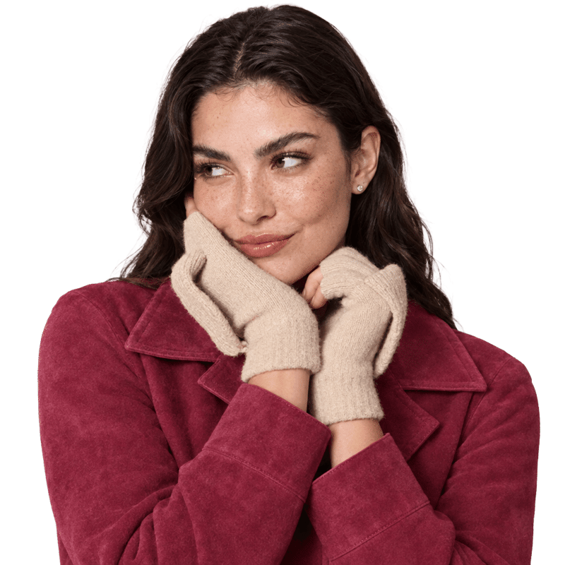 Cable Knit Pop Top Mittens