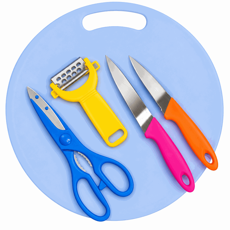 Kitchen Knife & Utensil Set with Cutting Board