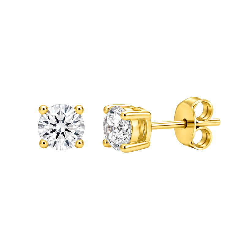 Sterling Silver Gold Plated Ruby Studs