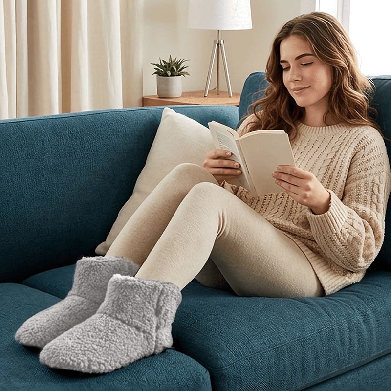 Plush Heated Massaging Foot Warmer