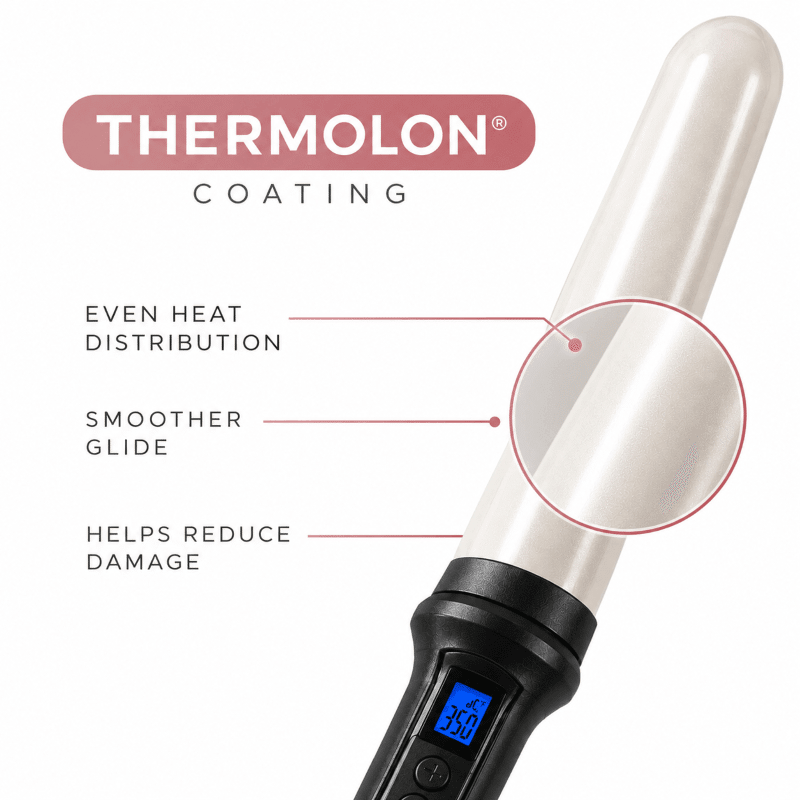 1.5" Thermolon Curling Wand with Glove & Heat Mat