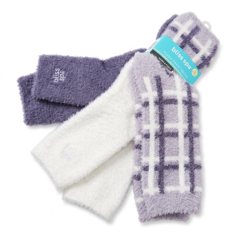 3PK Feather Plush Crews