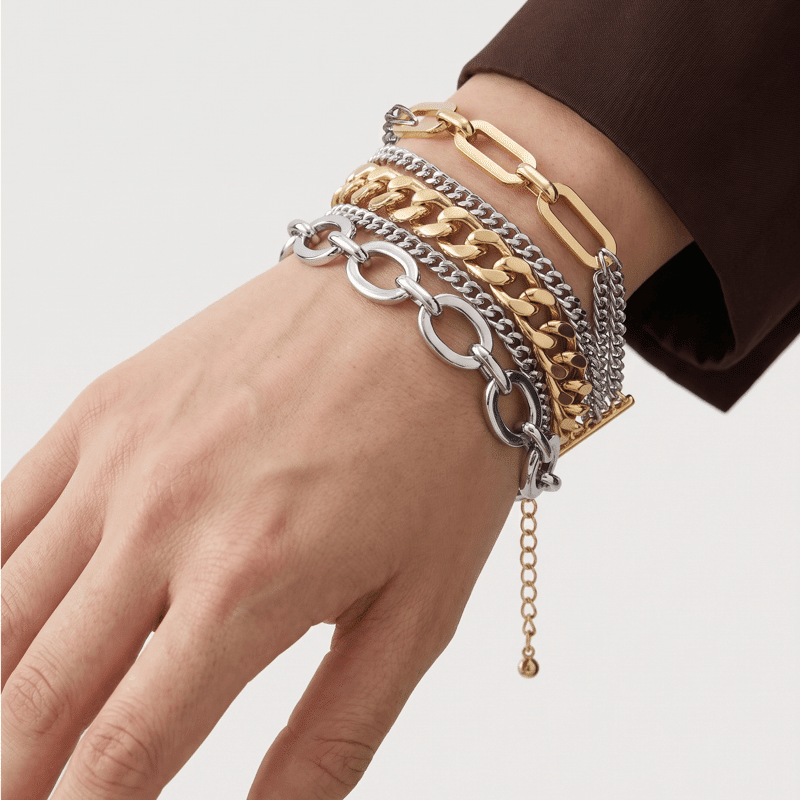 Assorted Multi Link Bracelet W/ Lobster Clasp