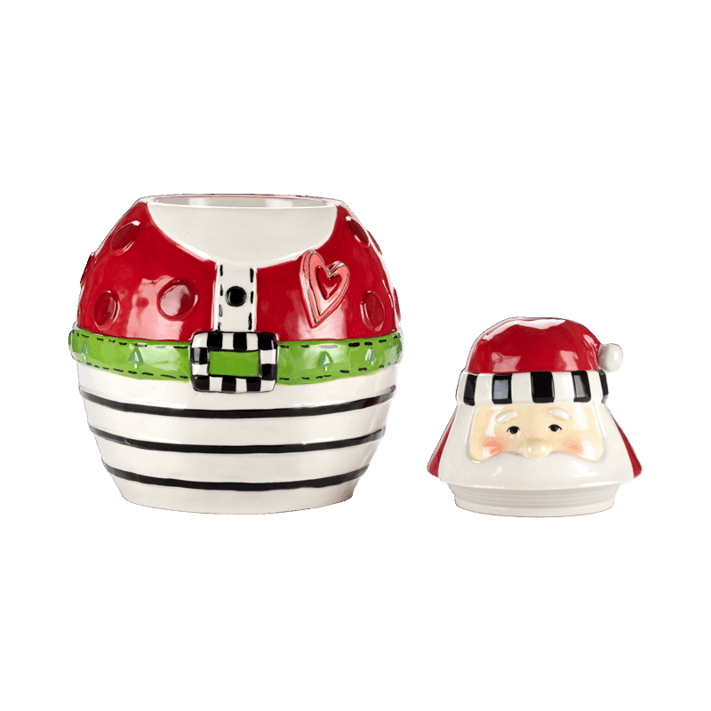 Santa Striped Cookie Jar