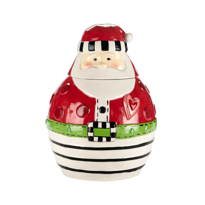 Santa Striped Cookie Jar