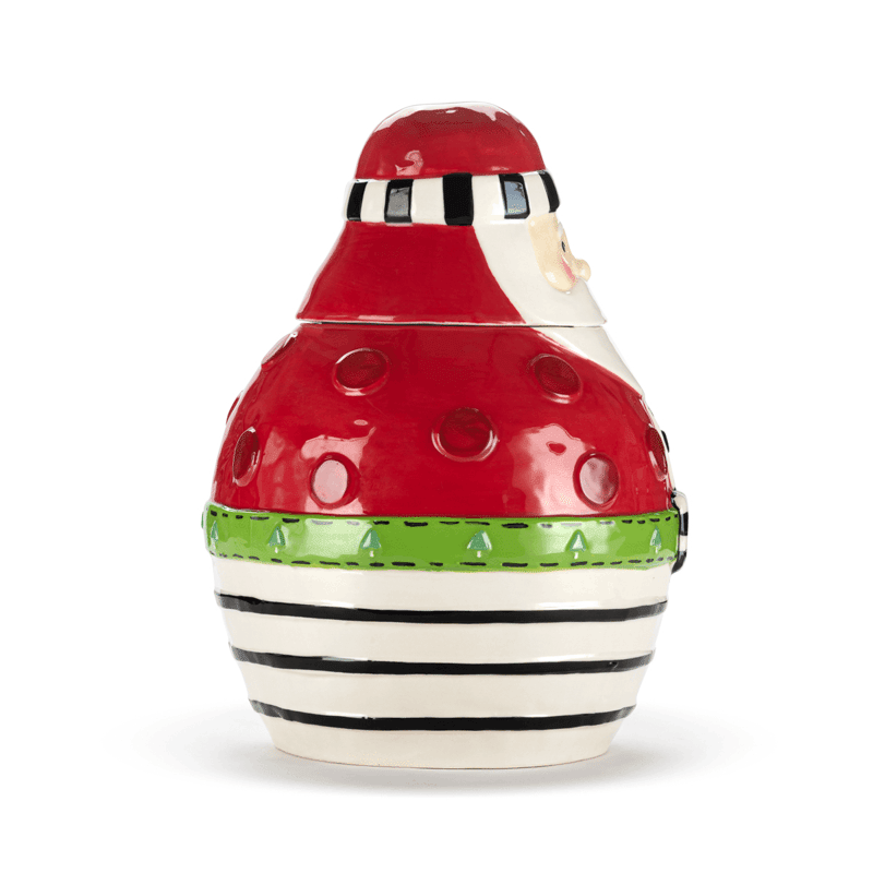 Santa Striped Cookie Jar