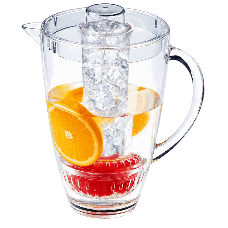 Acrylic 3 Quart Pitcher with Ice Chamber & Infuser