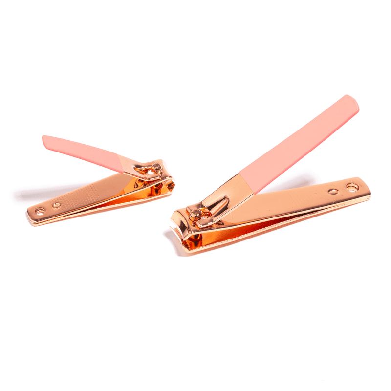 Rose Gold 2-Piece Nail Clipper Set (Orange)