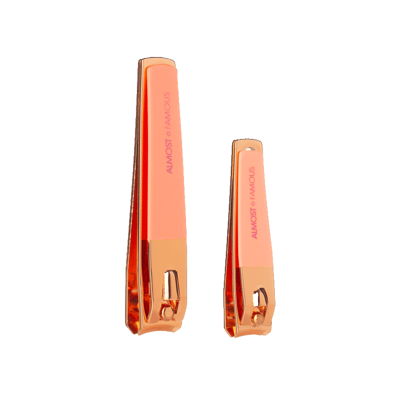 Rose Gold 2-Piece Nail Clipper Set (Orange)
