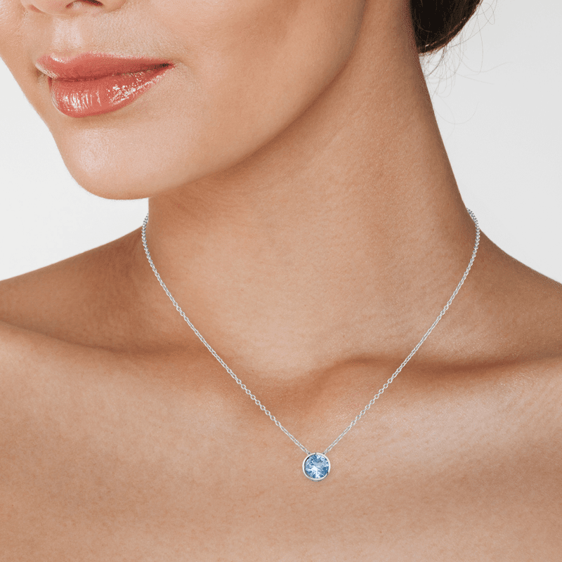 2 Cttw Bezel Set CZ Pendant Necklace