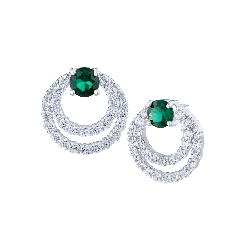 4 Cttw Round/Pave Cz Double Halo Earring