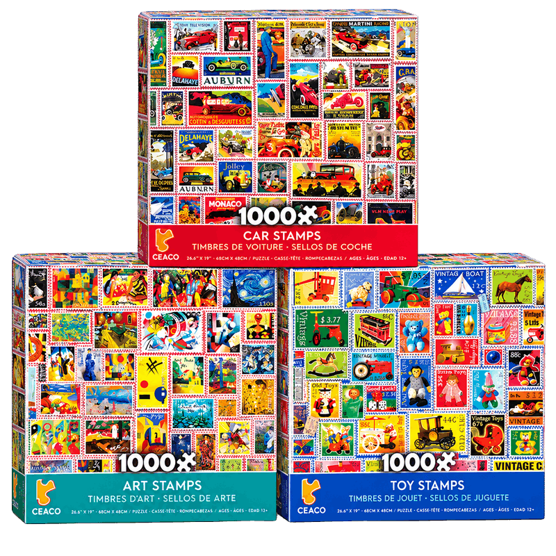 1000 Piece Stamps Puzzle (3 Pack)