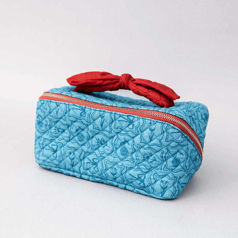 Makeup Bag, Flowers and Bows