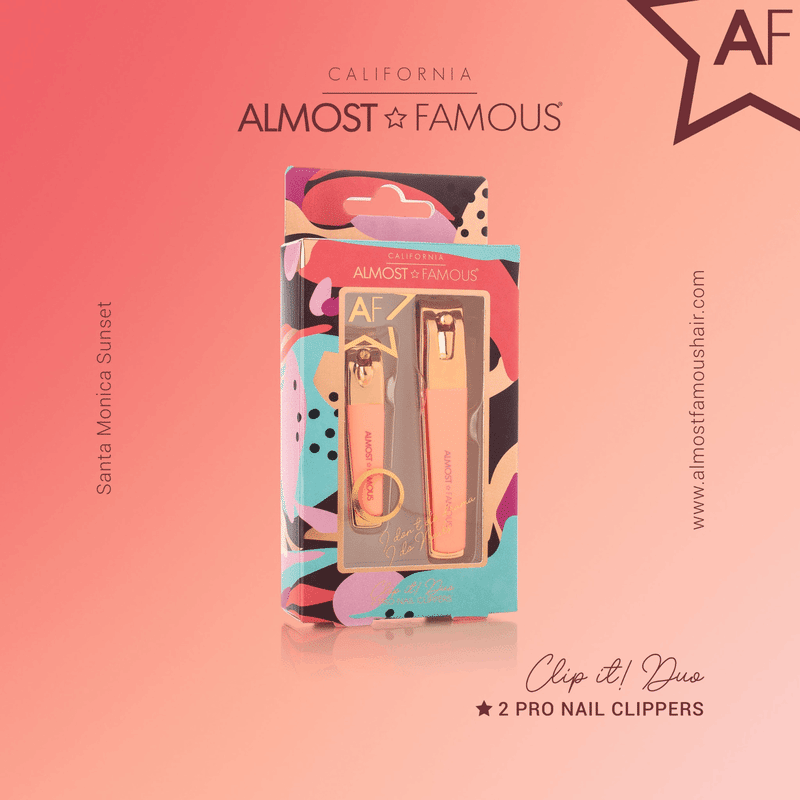 Rose Gold 2-Piece Nail Clipper Set (Orange)