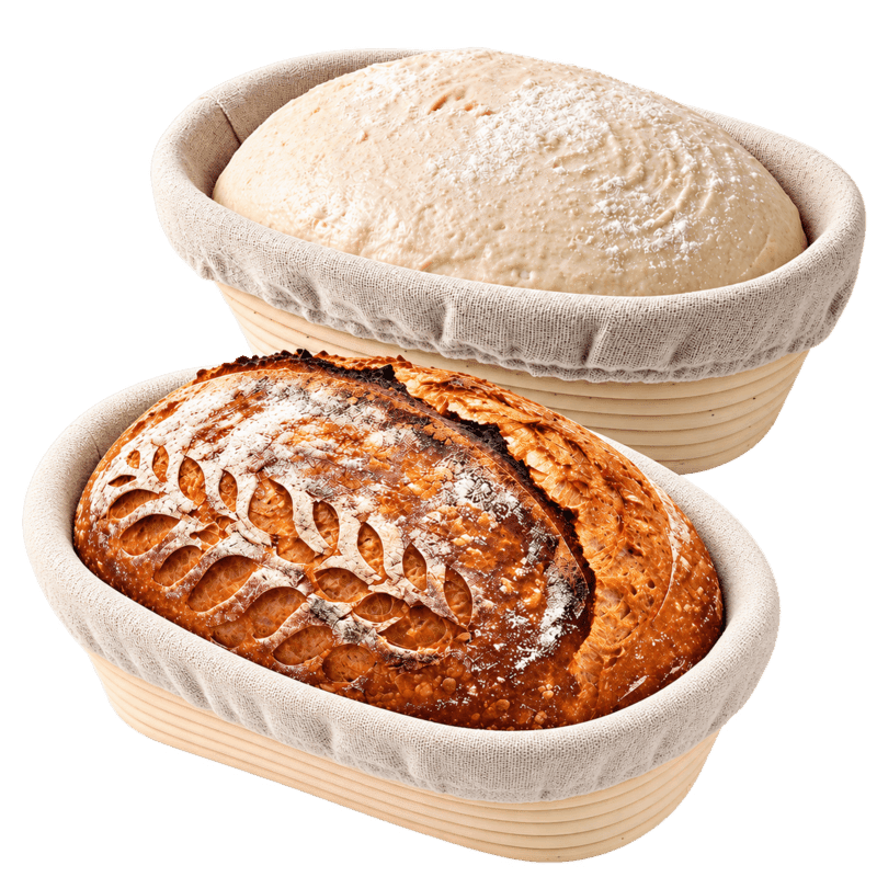 10" Oval Bread Proofing Bannetons with Liners (2 Pack)