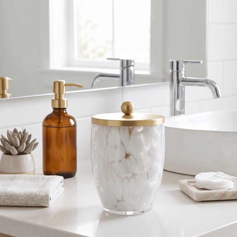 Set of 2 Hythe Glass Bath Jar w/ Lid