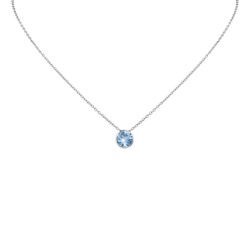 2 Cttw Bezel Set CZ Pendant Necklace