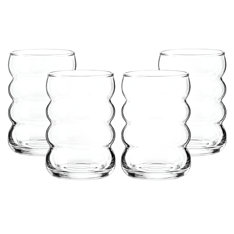 Ribbed Beer Glass (4 Pack)