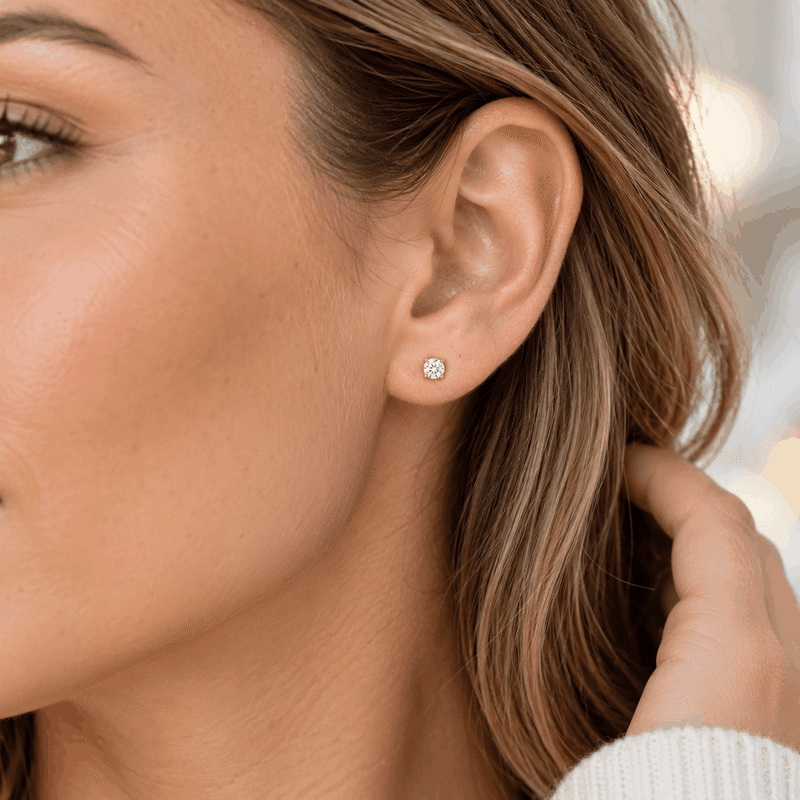 Sterling Silver Gold Plated Ruby Studs