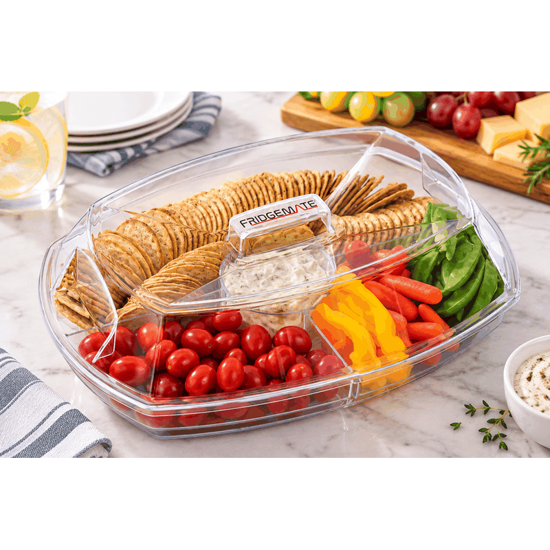 Flip-Lid Serving Platter with Ice Chamber