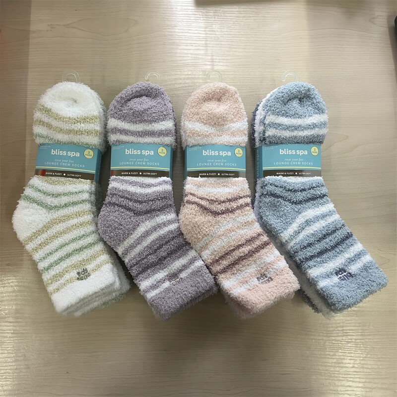 3PK Cozy Plush Striped Crews