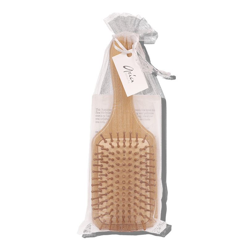 Bamboo Paddle Hair Brush in Pearlescent White