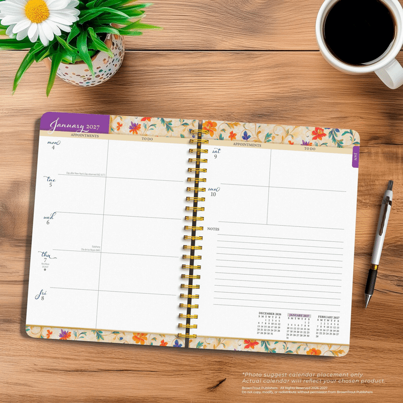 Tuscan Delight 2027 Desk Planner FOIL