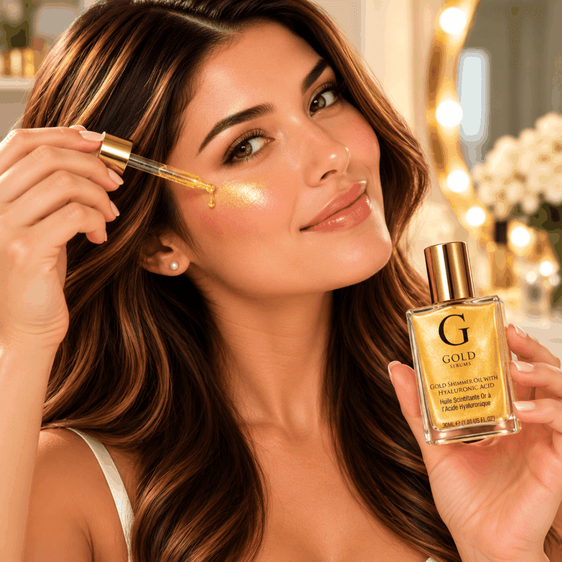 Gold Shimmer Oil with Hyaluronic Acid