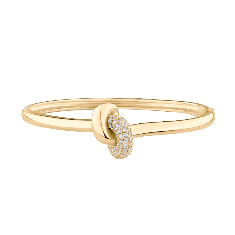 1 Ct Pave Cz Metal Love Knot Bangle