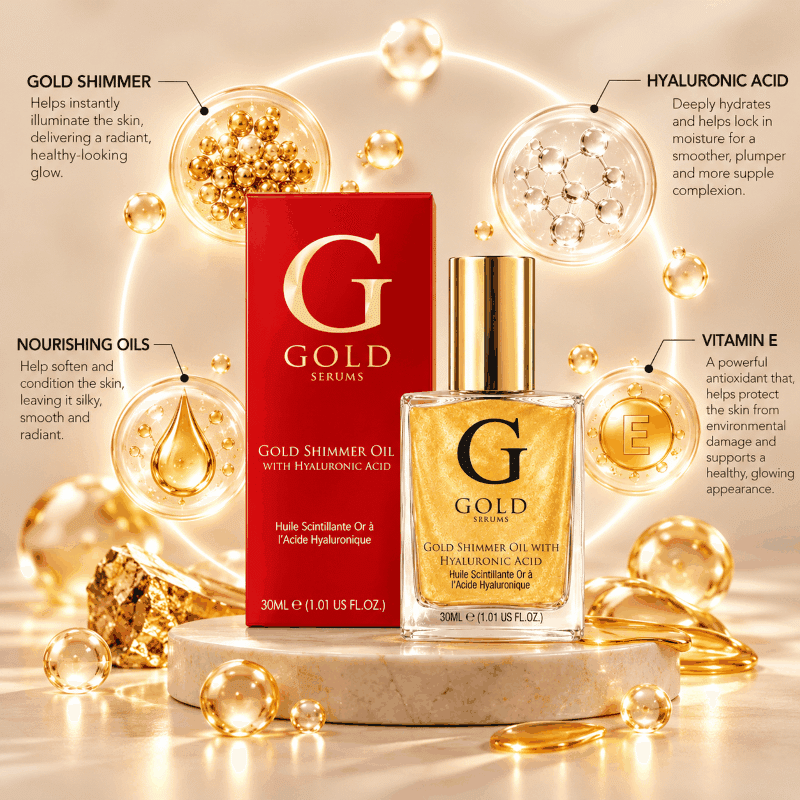 Gold Shimmer Oil with Hyaluronic Acid