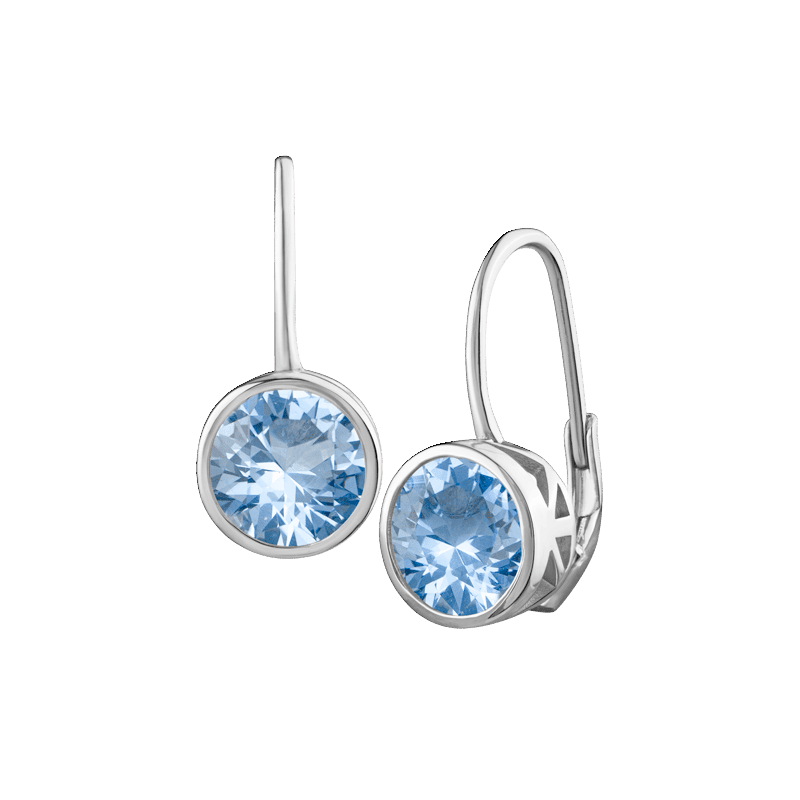 5 Cttw Round Bezel Cz On Drop Earrings