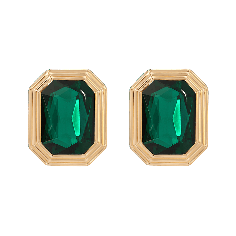 Emerald Deco Earrings