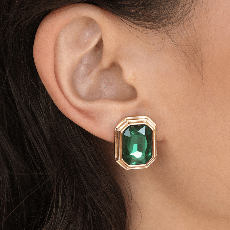 Emerald Deco Earrings