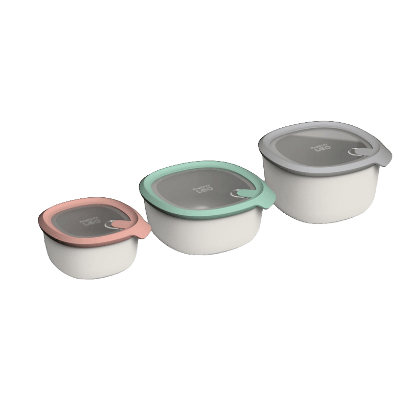 3 Piece Leo To Go Covered Bowl Set